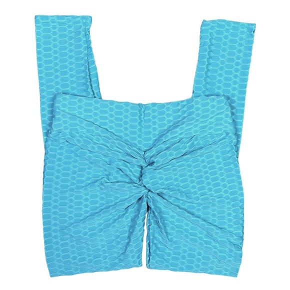 Mint Green Honeycomb High Waist Anti-Cellulite Push Up TikTok Leggings - Size XL - Picture 3 of 9